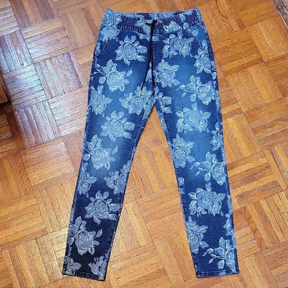 Juicy Couture Laguna Floral Print Pull On Jeans Size 27